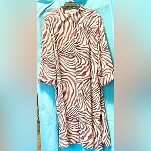 Zebra Print Long Sleeve Dress